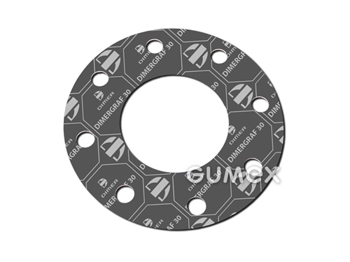 DIMERGRAF 30, 2mm, 1500x1500mm, 200bar, Graphit, -200/+550°C, grau mit weißem Aufdruck, 
